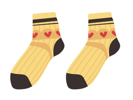 Socks with stripes and hearts, fashion outfit