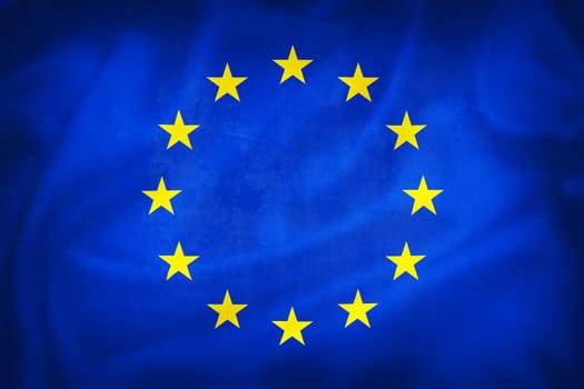 Grunge 3D illustration of European Union flag