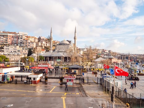 Istanbul, Turkey - January 8, 2020: Beautiful View of Bosphorus Coastline in Istanbul.
