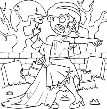 Zombie Bride Coloring Page for Kids
