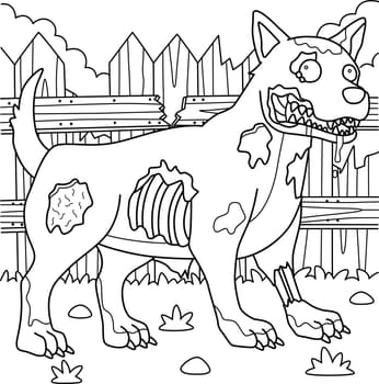 Zombie Dog Coloring Page for Kids