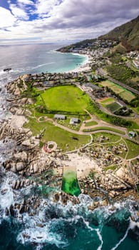 Aerial View of Maiden's Cove Tidal Pool in Clifton, Cape Town, South Africa