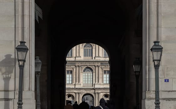 Archway to the Louvre courtyards. 