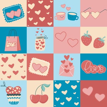 Romantic seamless pattern for Valentines day