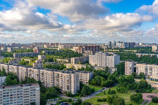Residential area Saint Petersburg on a summer day.
