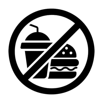 No fast food and drink vector solid icon