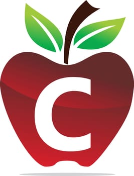 Apple letter C Logo Design Template Vector