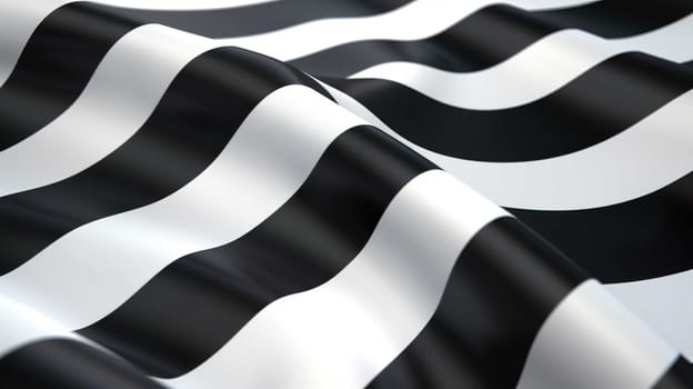 full frame , Waving Racing finish flag , black and white  Generate AI