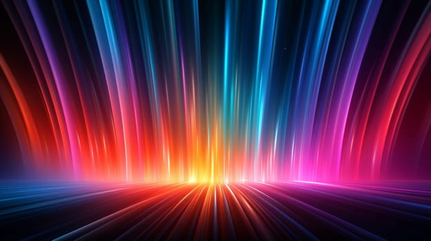 Colorful beam , hexagon effect, wallpaper background , cyberpunk light gold and red neon Generate AI