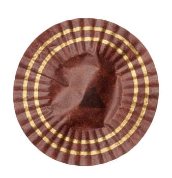 Paper round candy wrapper on isolated background