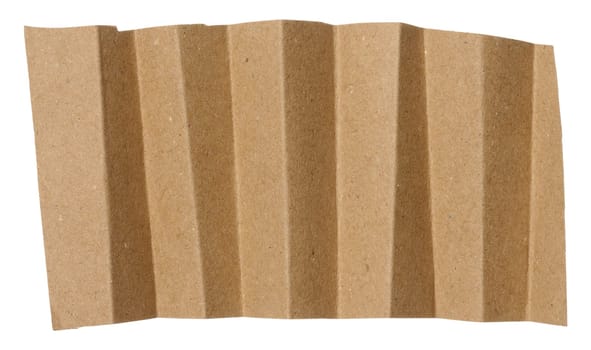 Crumpled brown sheet of craft paper on isolated background