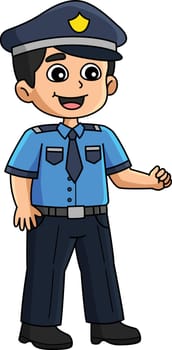Happy Policeman Cartoon Colored Clipart