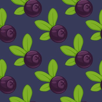 Vector blueberry Seamless Pattern featuring