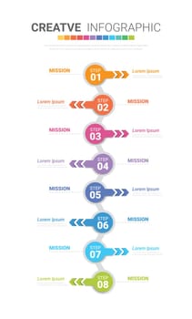 Vector Infographic label design with icons and 8 options or steps. Infographics for business concept. Can be used for presentations banner, workflow layout.