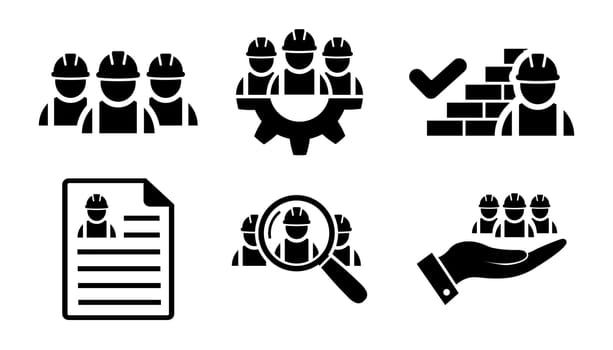 Building contractor icon set. Good job sign