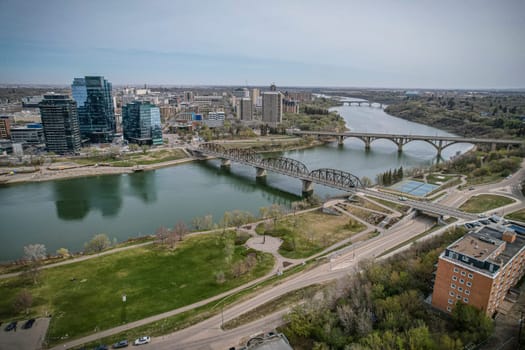 Summer Vibes in Downtown Saskatoon - Aerial View