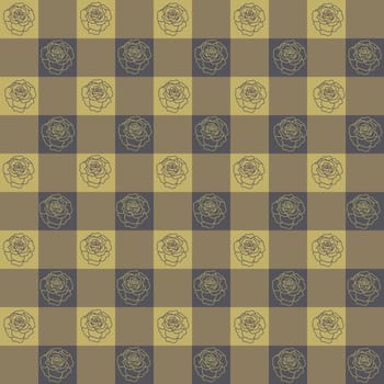 Golden classical checkers seamless pattern