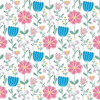 Delicate spring floral print vector illustration