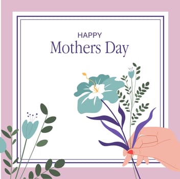 Holiday greeting card, happy mothers day banner