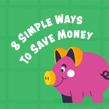 Simple ways to save money, promotional banner