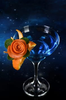 Art in orange- Martini Blue Curacao