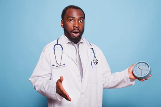 Medical doctor panics about being late