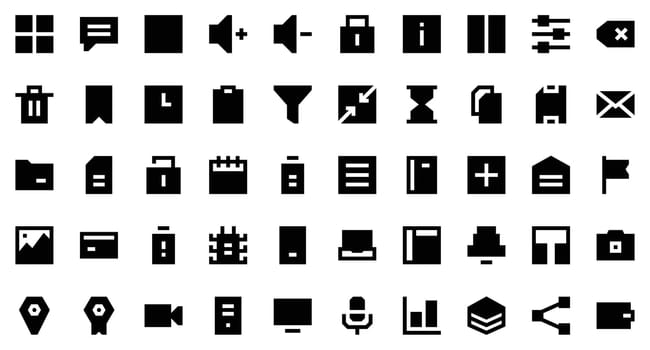 User Interface set. Set solid icons. User Interface symbols. Vector illustration