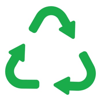 Recycle symbol icon. Green recycle or recycling arrows icon. Vector recycle sign