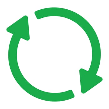 Recycle symbol icon. Green recycle or recycling arrows icon. Vector recycle sign