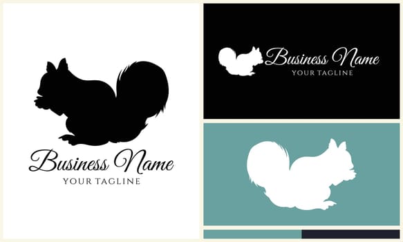 silhouette squirrel vector logo template