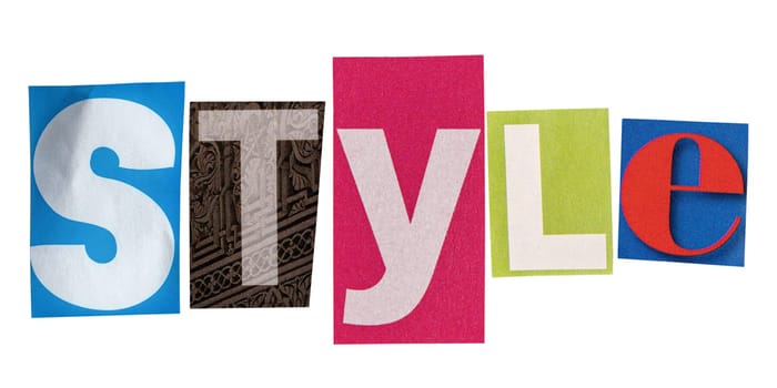 The word style made from cutout letters