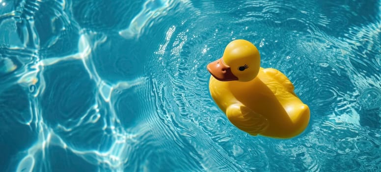 Yellow Rubber Duck with Water Droplets