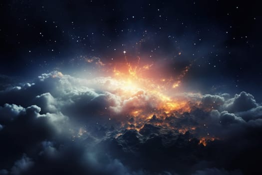Photo of A nebula celestial object surrounded by cosmic clouds wallpaper