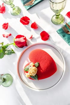 Heart Shaped Red Velvet Valentine's Day Cake