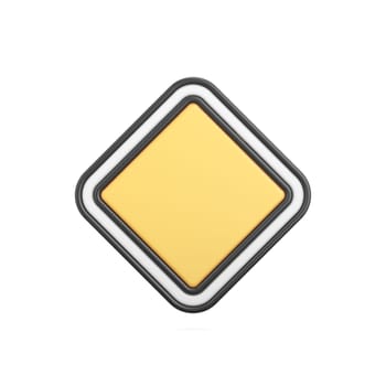 Traffic sign Priority road sign 3D