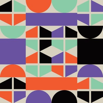 Bauhaus style abstract geometric seamless pattern