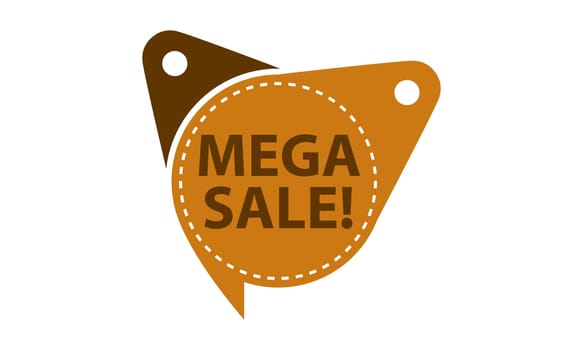 Mega Sale Tag Template Isolated