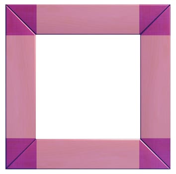Blank square pink frame on isolated background
