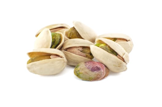 Pistachio nuts in shell isolated on white background