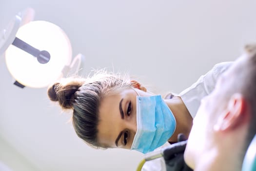 Close up dental treatment procedure in dental office
