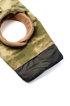 Tactical neck protection module isolated on white