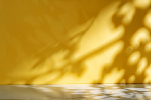 Abstract shadow from the window on yellow background
