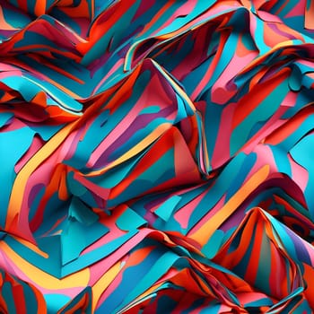 Multicolored Fabric With Intricate Seamless Pattern. Generative AI.