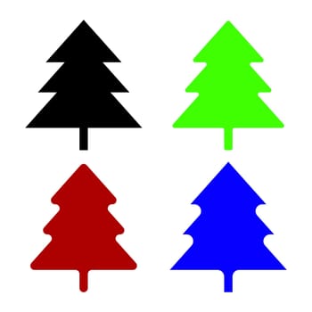 Christmas tree icons set. Christmas tree icons on a white background. Simple tree icons. Vector Christmas tree icons.