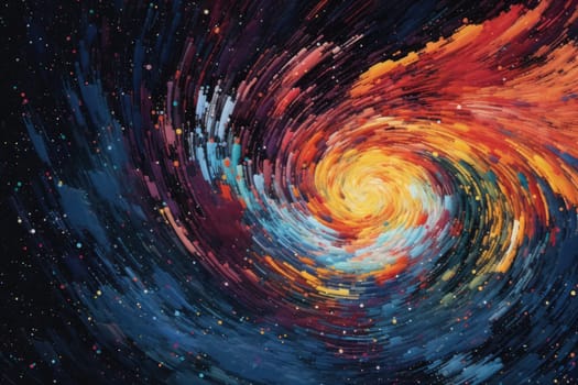 swirling vortex of vibrant paint splatters Japan style Generative AI