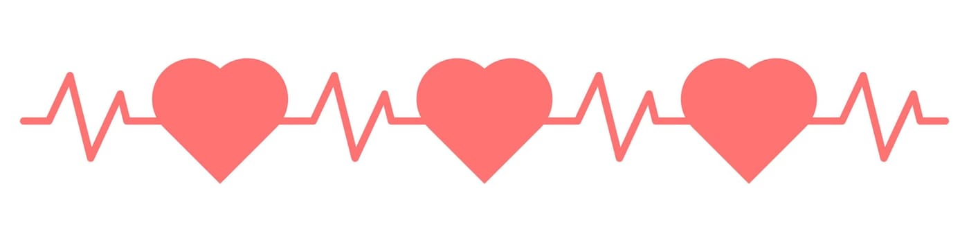 Heartbeat icon. Heartbeat vector icon in flat style. love concept. Vector heartbeat icon with hearts. Vector illustration.