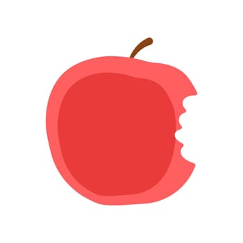 Bitten apple vector icon. Bitten apple icon in flat style. Icon of healthy food, dentistry. Vector illustration.