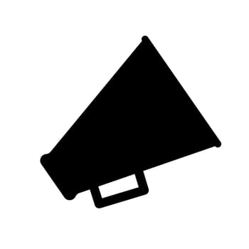 Loudspeaker vector icon. Black loudspeaker in flat style. Megaphone vector icon.
