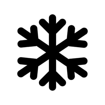 Black snowflake vector. Snowflake icon winter sign vector.