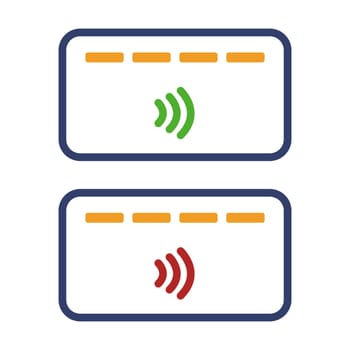 Contactless payment vector. Vector icon of card with NFS payment. Bank cards vector set. Cashless settlement vector.